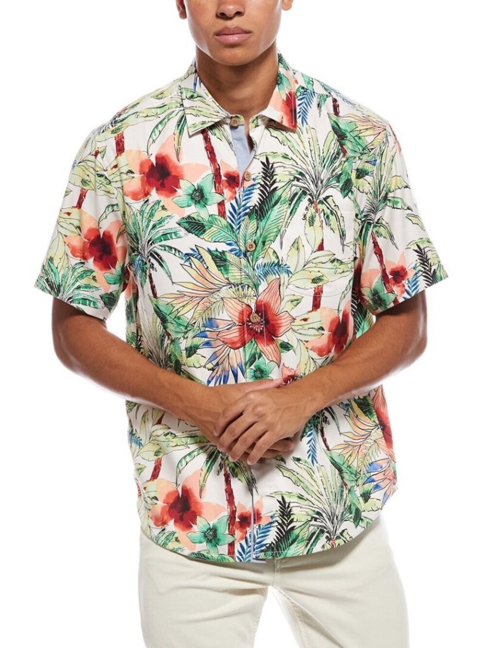 NWT Tommy Bahama Men's Tepito Garden Silk-Blend Camp Shirt Multi Large